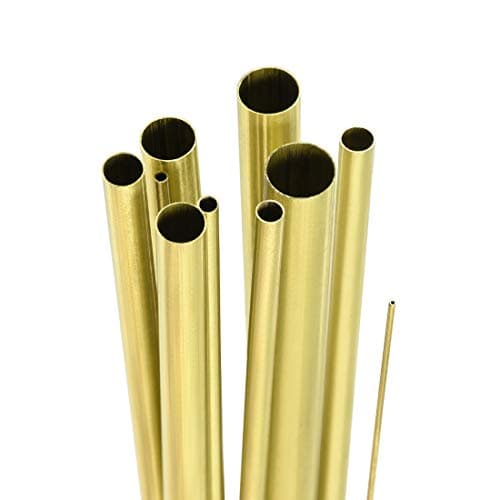 sourcing map Tube Laiton 1mm 2mm 3mm 4mm 5mm 6mm 7mm 8mm 9mm 10mm Diamètre Externe x 0.2mm Paroi Épaisseur 300mm Longueur Sans Couture Rond Tuyau Paquet de 10