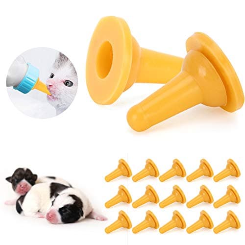 15pcs Biberon Pour Animaux De Compagnie Tétine En Silicone Tétine Biberon Tétine Sucettes Tête De Buse De Remplacement Pour Chien Chiot Chat Chaton Petits Animaux