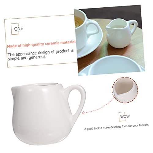 PRETYZOOM Un Verre 4 Pièces cuillère à sauce pichets à vapeur expresso pichet en porcelaine blanche pot de creme pot a lait contenants de sauce tasses de café mini tasse à sauce salade