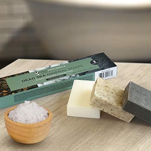PraNaturals - Lot de 3 Savons de la Mer Morte, 70g, Naturellement Riche en Minéraux, Savon à la Boue, aux Algues et aux Minéraux