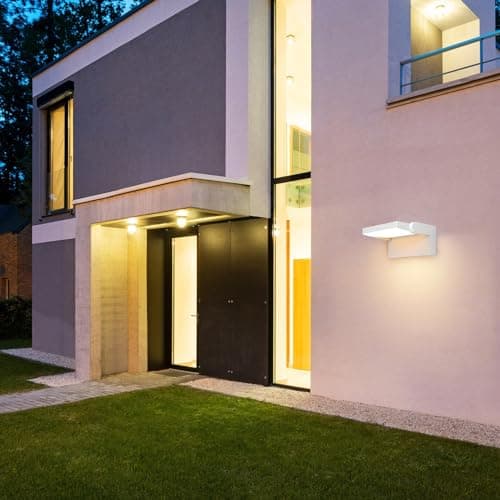 Klighten 2 Pcs 24W Applique Murale LED Extérieure Intérieur Rotatif, Éclairage Mural Imperméable IP65 Moderne, Lampe Murale pour Jardin Entrée Balcon, Blanc, 1500LM, Blanc Chaud 3000K