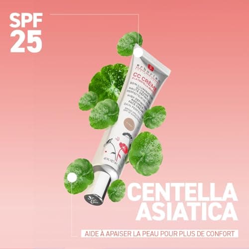 Erborian - CC Crème à la Centella Asiatica - Maquillage et Soin Illuminateur de Teint Haute Définition pour Visage - Protection Solaire SPF 25 - Soin Cosmétique Coréen - Doré 45 ml