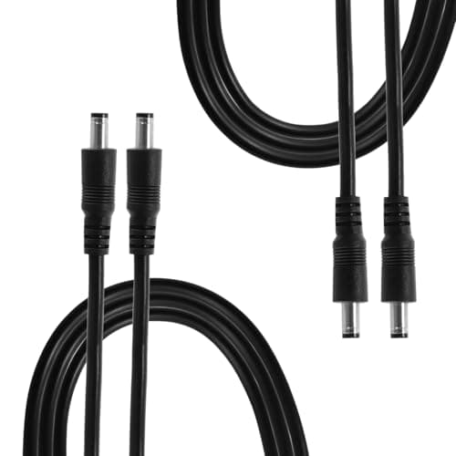 LANMINGLEL Câble Adaptateur Secteur DC 5,5x2,1mm 3,3ft DC 5521 rallonge mâle 12v DC Fil pour caméra de sécurité, Bande LED, Surveillance IP CCTV. Pack de 2 (mâle à mâle)