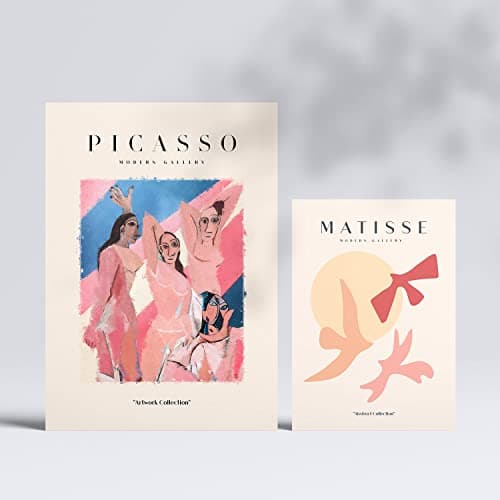 Nacnic Lot de 6 affiches Picasso et Matisse. Corps. Estampes de fauvisme et de surréalisme pour l'aménagement intérieur et la décoration. A3 et A4, sans cadres.