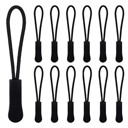 KINBOM 30 pièces Tirette de Remplacement, Tirette Fermeture Eclair Charme de Tirette Tirette Fermeture Eclair Remplacement pour Pantalon Veste Bagages Bottes (Noir)