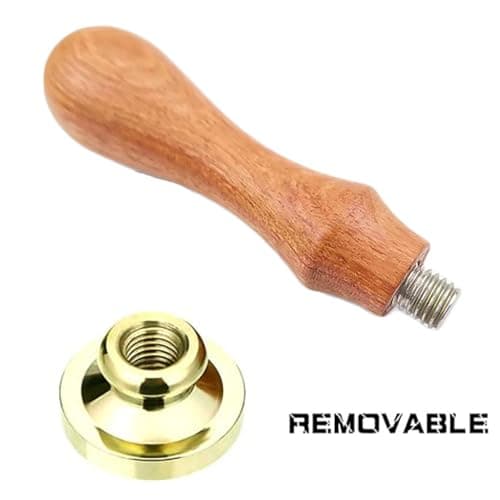 Anbose Kit de cachet de cire Lettre R pour cacheter la cire avec 1 manche en bois, 3 bâtons de cire, 1 cuillère à fondre et 2 bougies blanches (Letter-R)