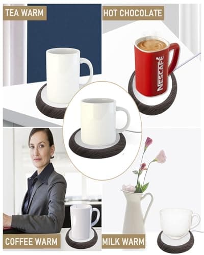MYMULIKE Chauffe-Tasses à café,Chauffe-Tasses de Bureau avec USB Chauffe-Boissons Chauffe-Tasses à thé Chauffe-Bureau Plaque chauffante pour thé, Eau, Lait pour Bureau, Maison, Bureau