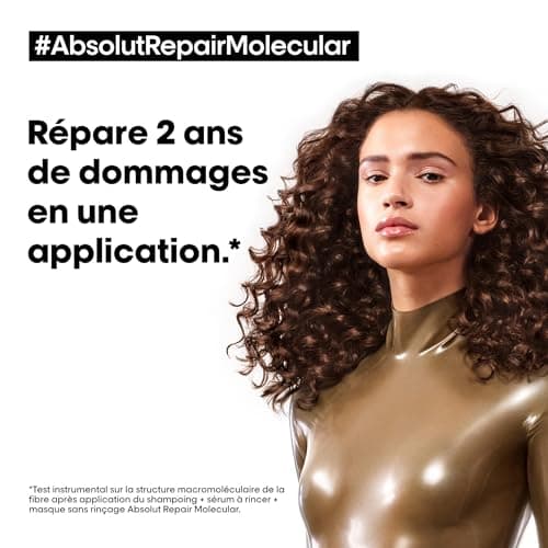 L’Oréal Professionnel, Routine Réparatrice Absolut Repair Molecular pour Tous Types de Cheveux Abîmés, Répare 2 ans de Dommages en Une Application, Formule brevetée, Shampoing + Sérum