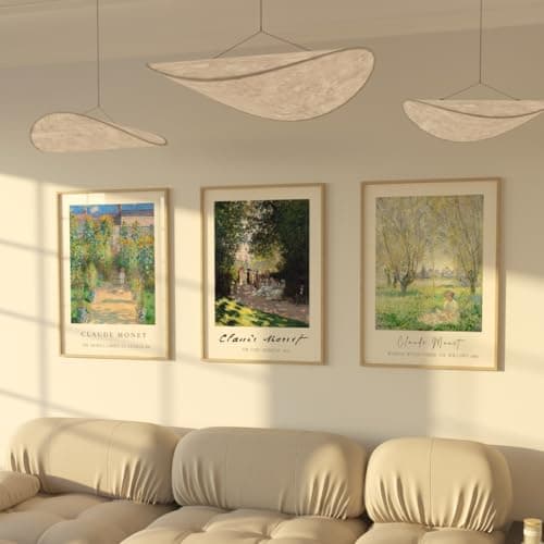 ZoeyAustin® Lot de 3 posters d'art double face - Format A3 (30 cm x 42 cm) - Élégant poster mural - 6 images murales - Images recto-verso (Monet, sans cadre - DIN A3)