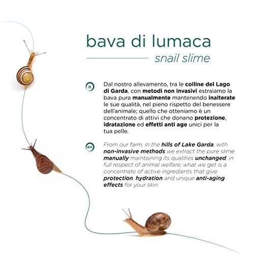 Nuvo' Bave d Escargot Crème Corps BIOLOGIQUE CERTIFIÉ 200ml, Acide Hyaluronique, Aloe, 12 Ingrédients Actifs Naturels, Hydratante, Nourrissant Protecteur, Contre les Vergetures 100% Made in Italy