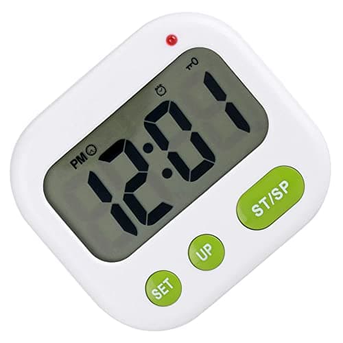 Musique/Vibration Digital LCD, Réveil à Piles Vibration Vibrationswecker Réveil Minuterie de Cuisine électronique avec Rétro-éclairage