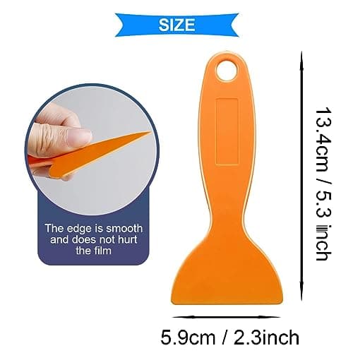 Xiatiaosann Lot de 12 grattoirs pour enlever la résine en plastique, spatule à peinture flexible, couteau à mastic, outil d'installation (noir/orange) pour le nettoyage de l'imprimante 3D en résine