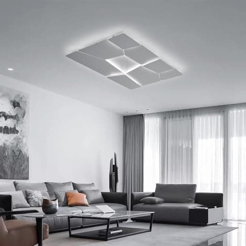 Plafonnier Led Modernes,Plafonnier De Salon GéOméTrique CréAtif, éClairage De Plafond à Intensité Variable Avec TéLéCommande,Lampe Rectangulaires 90 X 60 Cm Pour Salon,Chambre à Coucher 102W