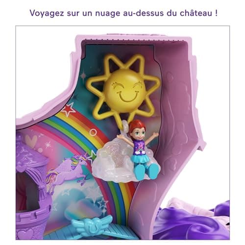 Polly Pocket Coffret Licorne en Fête avec Mini-Figurines Polly et Lila, Plusieurs Zones de Jeu, 25 Surprises et Accessoires, Jouet pour Enfant, GVL88