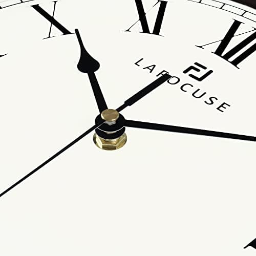 Lafocuse Horloge Murale Chiffres Romains Vintage, Silencieuse Pendule Murale Marron Rétro Classique, Elégant Déco sans Tic-tac pour Salon Chambre Bureau Cuisine 30cm
