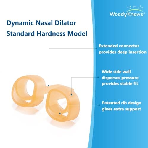 WoodyKnows Dynamic Nasal Dilators | Sleep Sports Breathing Aid | Soft Comfortable Nose Vents | Improve Breathe Airflow | Snoring Congestion Relief | Right Anti Snore Solution(Trial XS/S/M/L)