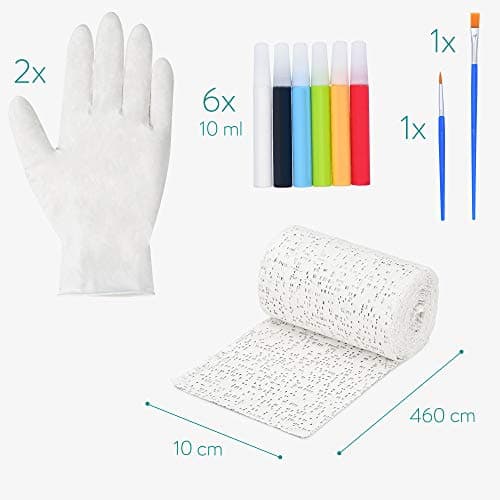 Navaris Kit Moulage Ventre Femme Enceinte - Set Plâtre Empreinte Grossesse Bébé - Modelage 3D Décoration pour Famille Amis - Peinture Bandages