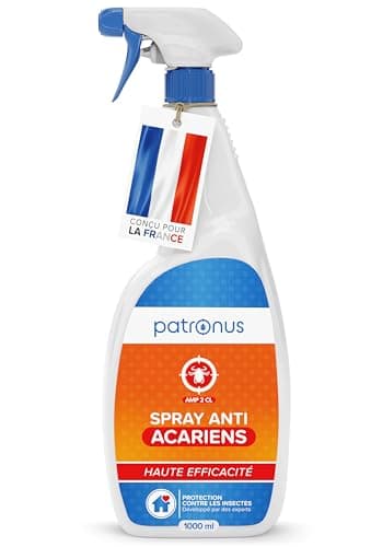 Spray anti-acariens pour matelas et coussins 1000 ml - Spray anti-acariens comme remède contre les acariens de la poussière de maison - inodore, très efficace et testé en laboratoire