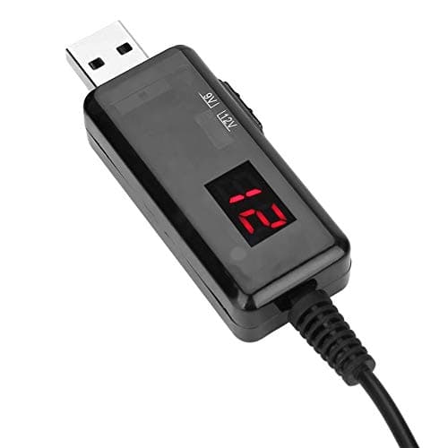Estink USB Boost Voltage, USB to DC Boost Cable Router Step-up Voltage Converter Display 9V / 12V