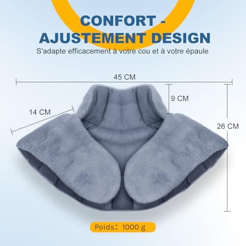 UNCN Coussin Chauffant Micro-onde pour le Cervical | 45×26CM | Bouillotte Micro-Onde Noyau de Cerise Graine de Lin | Tissu ultra-doux et Odeur de Citronnelle, Camomille, Menthe