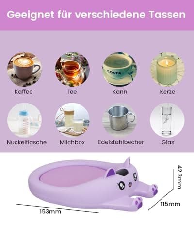 Chauffe Tasse, Chauffe café pour Bureau, Chauffe-Tasse à café, arrêt Automatique, Chauffe-Bougie Intelligent avec 3 réglages de température, Chauffe-Boisson électrique