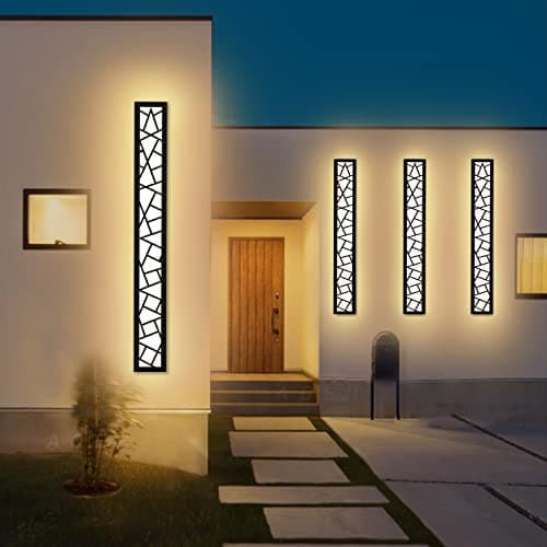Applique Longue étanche Ip65 Eclairage Mural LED En Applique Murale Intérieure Et Extérieure, Aluminium Appliques Nid D'oiseau Pour Terrasse Jardin Garage, Blanc Chaud, L80cm * 1