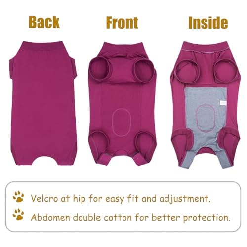 Axcimond Combinaison de Recuperation Chien Body Chien Post Operatoire Protection Chien Body Chirurgical Chien Body pour Chien Femelle Male après Stérilisation Alternative au Collerette Chien Operation