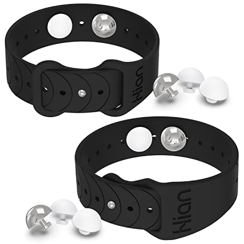 1 paire de bracelets pour soulager le mal des transports - Bracelets d'acupression - Pour les nausées matinales, le mal de mer, les maladies de la voiture, ruban (noir)