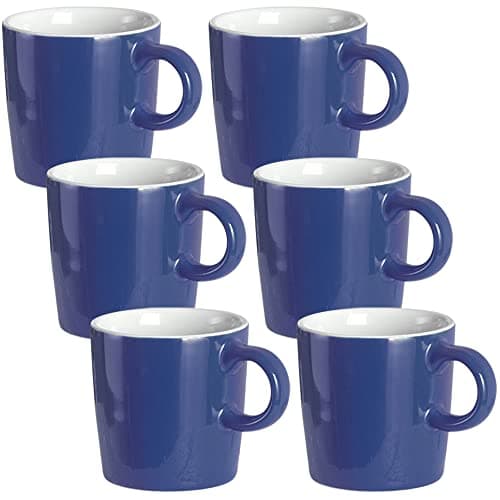 homEdge Lot de 6 mini tasses à expresso Procelain en céramique pour expresso, thé, 120 ml, bleu marine