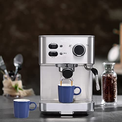 homEdge Lot de 6 mini tasses à expresso Procelain en céramique pour expresso, thé, 120 ml, bleu marine