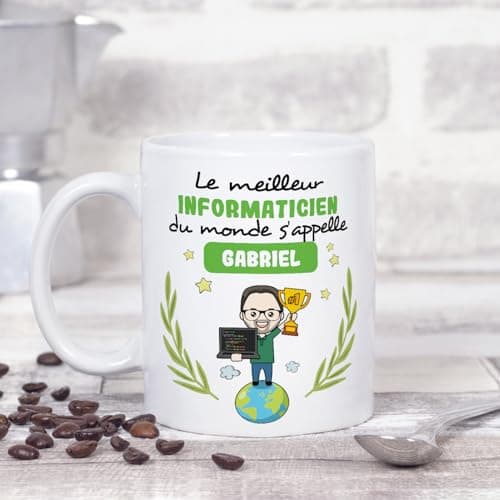Mugffins Tasses Personnalisables pour INFORMATICIEN homme - En Français - Cadeau Personalisé- Tu Meilleur du Monde - 11 oz / 330 ml