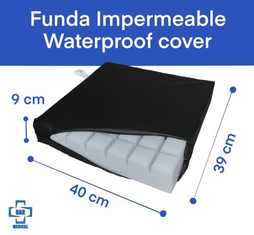 Gar Medical Coussin Anti-escarres à Fentes, Coussin pour Fauteuil Roulant, Coussin Orthopédique pour Coccyx et Lombaire, Housse imperméable et Respirante, Rembourrage en Mousse HR Comfort.