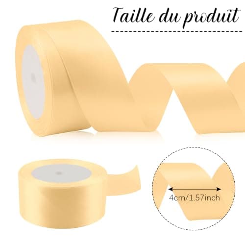 40mm Ruban Doré Noel Ruban Cadeau Ruban De Noel Ruban Or 23m Ruban Satin Doré Ruban Cadeau Emballage Noel Ruban Papier Cadeau Ruban Dore Satin Pour Decoration Automne, Décoration De La Maison