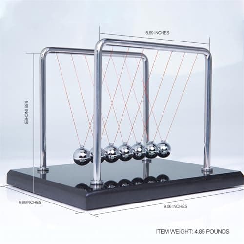 Cerropi - Pendule de Newton à 7 billes - 28 cm, Balance pendant 55 secondes - Base en marbre (Personnalisable)