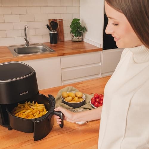 Cecotec Friteuse à Air sans Huile de 3,5 L Cecofry Fantastik 3500. Air Fryer. 1200 W, Digitale, Tactile, Technologie PerfectCook, Design Moderne et Compact, 9 Modes, 80-200oC, 0-60 Minutes