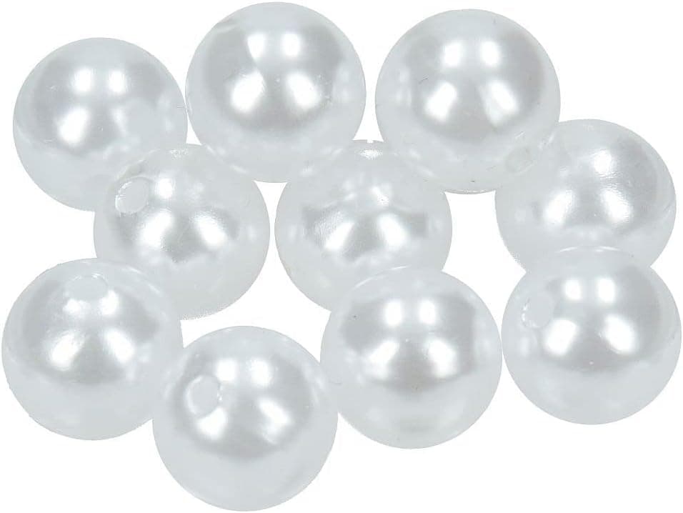 Perlin Lot de 800 perles de cire blanches, 4 mm, perles de culture, imitation nacre, perles à enfiler, perles de bijoux, perles de bricolage, perles avec trou pour bijoux de mariage, loisirs créatifs