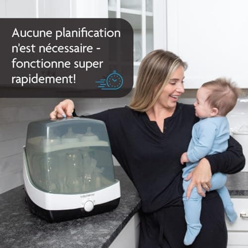 Baby Brezza - Superfast Sterilizer Dryer - Stérilisateur de biberons pour bébés/nourrissons - Stérilisation vapeur, universelle pour tous types de biberons