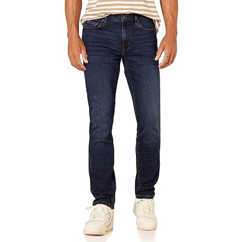 Amazon Essentials Jean Slim - couleurs abandonnées Homme, Bleu Foncé Vintage, 33W / 32L