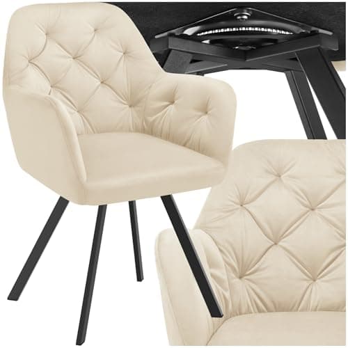TecTake® Chaise pivotante de Salle à Manger Moderne Fauteuil Salon Chaise Ergonomique Rembourrée Confortable Chaise Design Meuble Salon pour Salle à Manger, Salon, Coiffeuse, Chambre, Cuisine