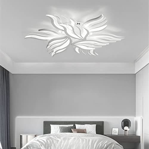 Plafonnier LED moderne dimmable - 90W lampe de salon plafonnier chambre avec télécommande lumière couleur luminosité changement de couleur - plafonnier blanc gradation éclairage intérieur
