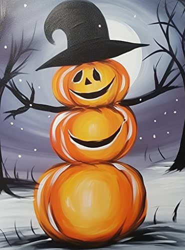 VAIIEYO 5D Diamond Painting Fantôme Citrouille, Broderie Diamant Halloween, Canevas Diamant kit Complet Point De Croix Broderie Salon Chambre Autocollant Décoration 30x40 cm