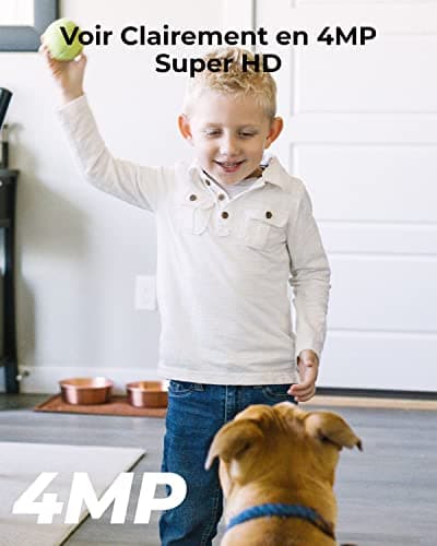 Reolink 4MP Pan Tilt Caméra Surveillance WiFi Interieure, WiFi 2,4GHz/5GHz, Détection de Personne/Animaux & Alertes, Audio Bidirectionnel, Caméra Bébé/Animal, Stockage en Cloud, E1 Pro(Paquet de 2)