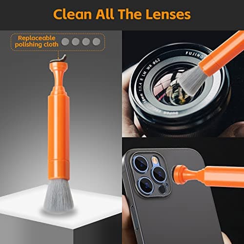 Alyvisun Kit Nettoyage Clavier, 11 en 1 Nettoyeur Claviers PC Multifonctionnel, Keyboard Cleaner Brosse à Outils, pour Tablette, Téléphones, Ordinateur, Écouteurs, Orange