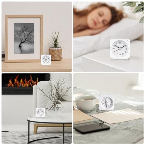 Vicloon Mini Réveils,Réveil Matin à Piles Réveil Enfant with Snooze and Light Reveil Matin à Piles Silencieux sans Tic-tac Réveil Doux pour Maison,Chambre à Coucher,Bureau