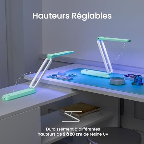 Resiners Lampe UV pliable en résine UV - Accessoire en résine UV - Moules en résine - Fabrication de bijoux - DIY Craft Decor, R-062E