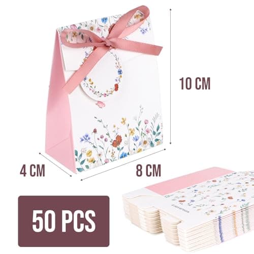 BETESSIN 50Pcs Boîtes Dragées Baptême Contenant Dragées Baptême, Sachet Dragées Mariage Baptême Baby Shower Communion