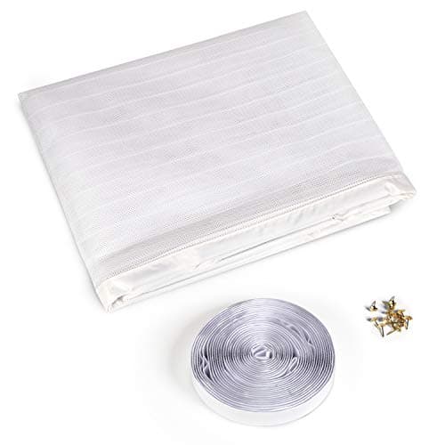 MYCARBON Moustiquaire Porte Fenêtre 120x220cm Magnétique Rideau de Porte Anti Mouche Maille Ultra Fine Moustiquaire Fenêtre Aimantée Protection Contre les Moustiques, Bande Adhésive Incluse, Blanche