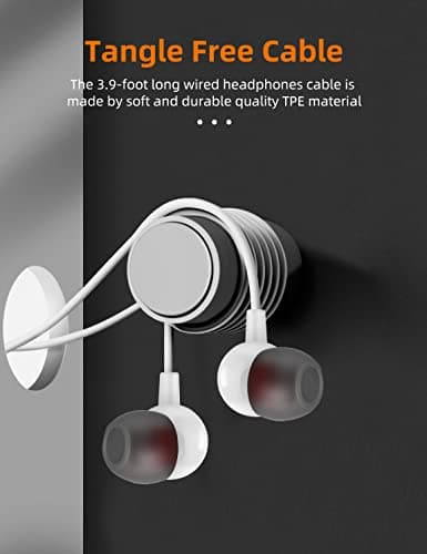 MAS CARNEY WI7 Écouteurs Intra-Auriculaires filaires, écouteurs en métal avec Prise Casque 3,5 mm, contrôle du Volume du Microphone, Noir