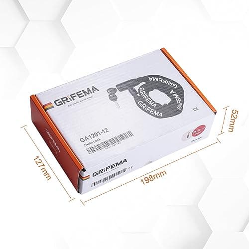 GRIFEMA GA1201-12, Chaîne Antivol Vélo 120 CM, Chaîne Cadenas Vélo pour Vélos, Motos, trotinette electrique, Portails, Noir