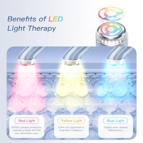 IBORRIA 2MHz Appareil Radiofréquence Visage, Aura2 Pro Appareil Anti Rides Visage Lifting, Luminothérapie Appareil Massage Visage, 90kHz EMS Appareils De Tonification Pour Le Lifting Visage (bleu)